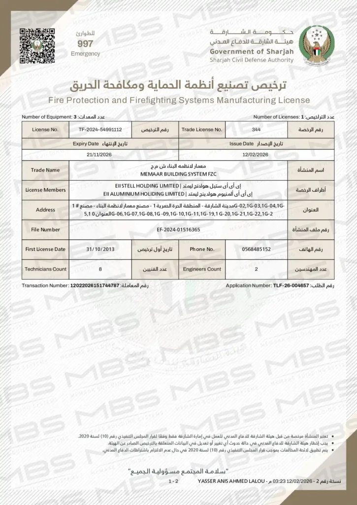 Sharjah Civil Defense Certificate